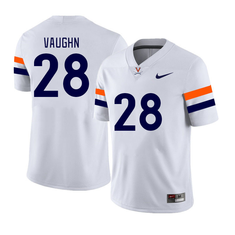 Men #28 Noah Vaughn Virginia Cavaliers College Football Jerseys Stitched Sale-White - Click Image to Close
